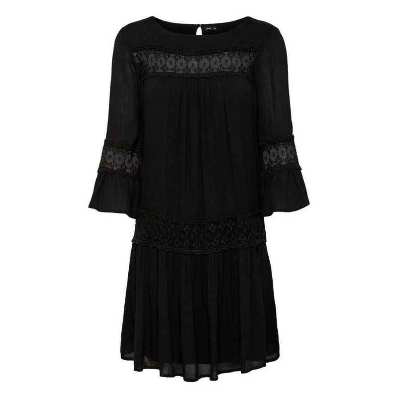 Black ONLTYRA 3/4 FLARE SHORT DRESS WVN NOOS 15142157 fra Only