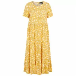 Nugget Gold FLOWERS PCDESSI MIDI DRESS 17112991 fra Pieces