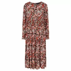 Black PINK/RED FLOWERS PCMACY MIDI DRESS 17117392 fra Pieces