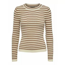 Fossil WITH BIRCH STRIPES PCCRISTA O-NECK KNIT NOOS 17115047 fra Pieces