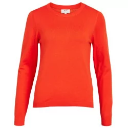 Cherry Tomato THESS L/S KNIT PULLOVER 23034469 fra Object