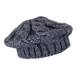 Grey BCBERNADETTE knitted baret hat 9728 fra Black Colour