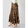 Animal camel Leopard print satin skirt Grace 391433