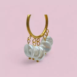 White Tori Øreringe med perler fra ZIROSA