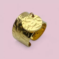 Gold Danielle Ring med Solid Skive fra ZIROSA